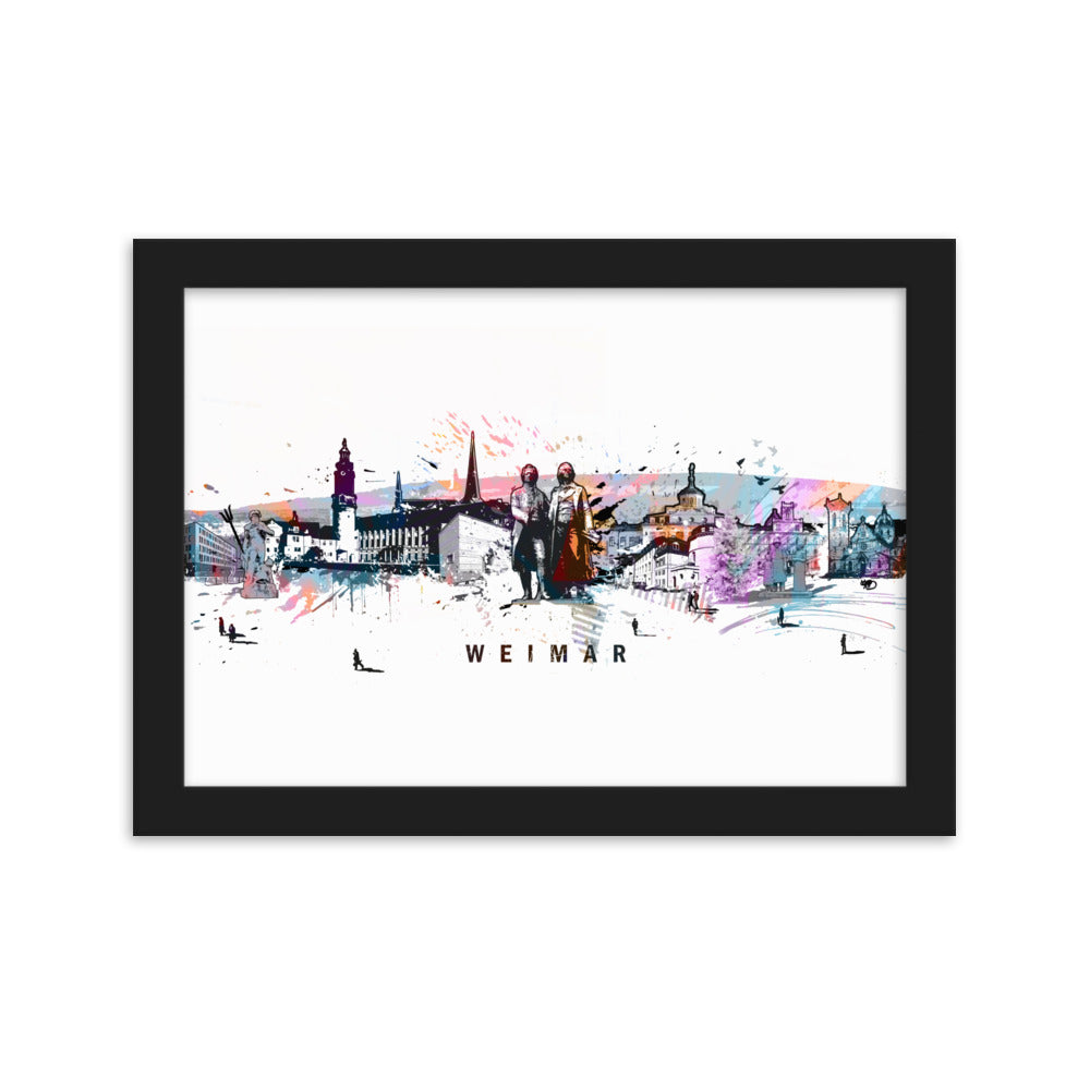 Poster - Skyline Weimar Marko Kurth Schwarz / 21×30 cm artlia