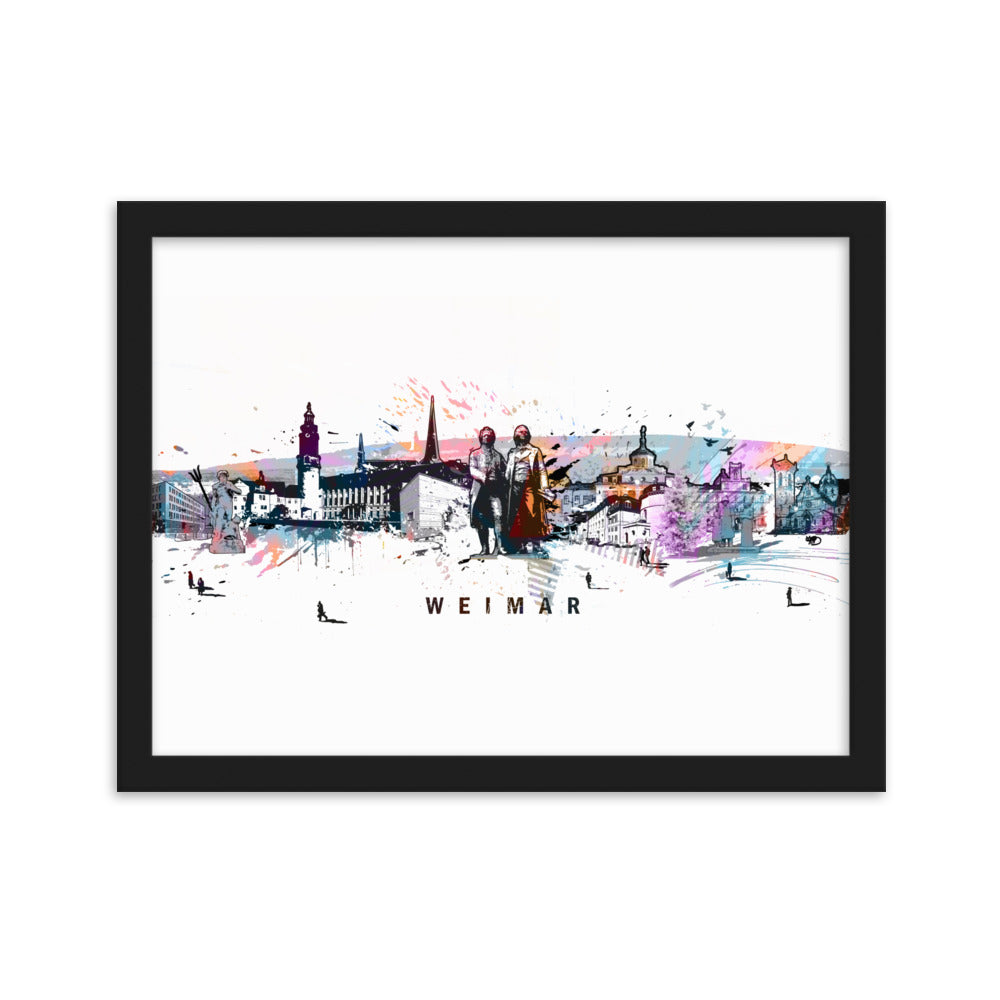 Poster - Skyline Weimar Marko Kurth Schwarz / 30×40 cm artlia