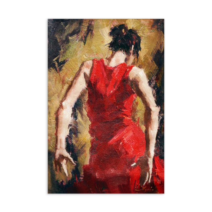 Postkarte - Tango Woman in Red Dress artlia