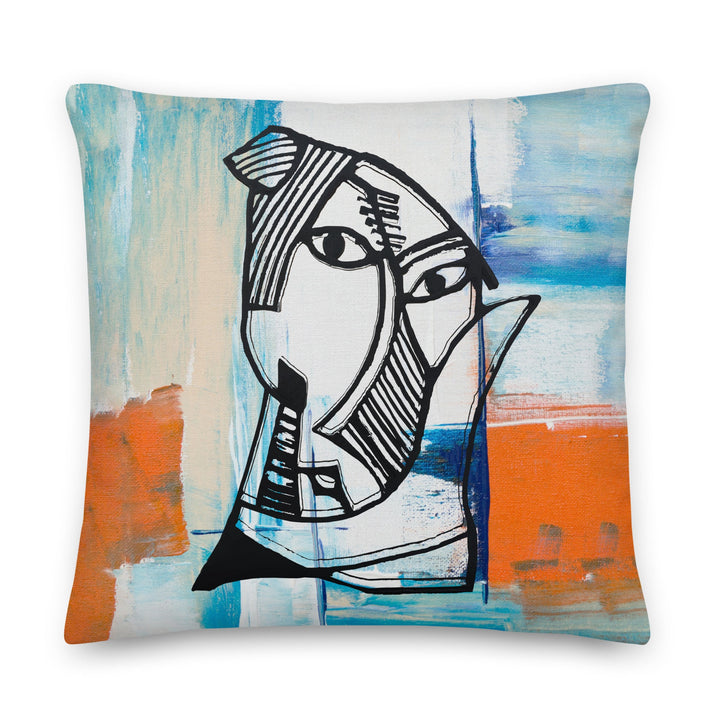 Premium-Kissen - Pablo Picasso, Les Demoiselles d’Avignon in orange Pablo Picasso 56x56 cm (22″×22″) artlia