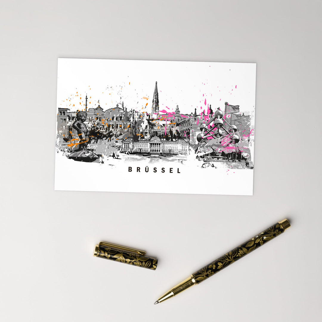 Postkarte - Skyline Brüssel