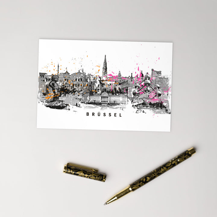 Postkarte - Skyline Brüssel