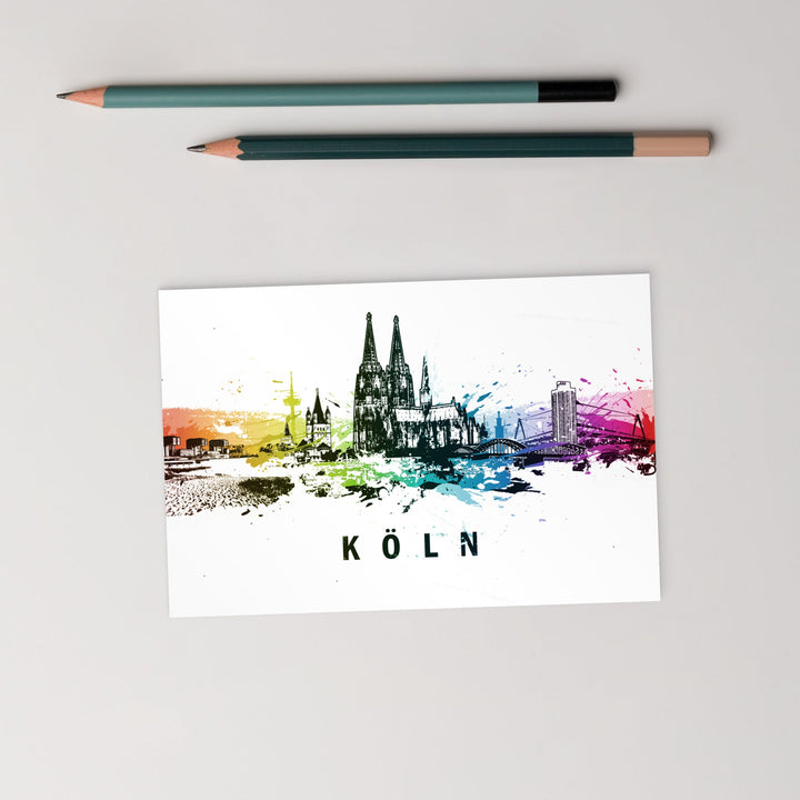 Postkarte - Skyline Köln