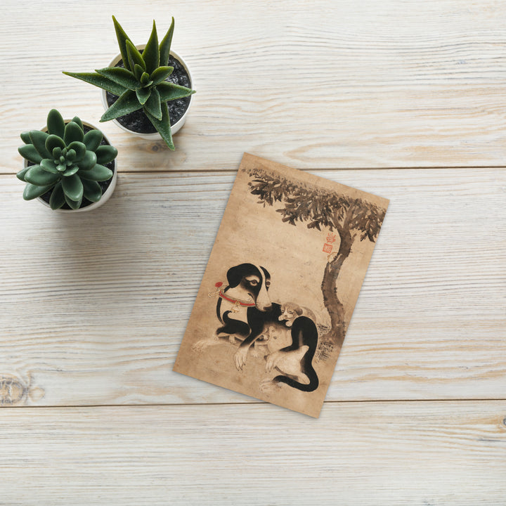 Cartolina - Mamma cane con cuccioli