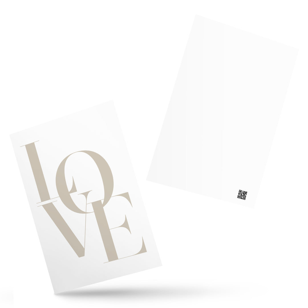 Postkarte - Love Beige