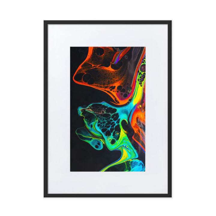 Fractal Abstract 08 - Poster im Rahmen mit Passepartout Alexandru Antoci Schwarz / 50×70 cm artlia